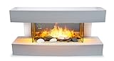 Classic Fire Elektrokamin - Toronto - 230V/2000W - Weiß - Kamin - mit Fernbedienung - LED-Flammeneffekt