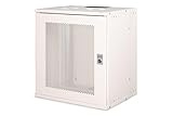 DIGITUS Netzwerkschrank - 19-Zoll Rack 12 HE - Unmontiert - Wandmontage - 400 mm Tiefe - 327 mm Nutztiefe - Traglast 60 kg - perforierte Stahltür - SOHO Pro-Serie - Grau