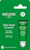 WELEDA Bio Skin Food Lip Butter Lippenpflege - Naturkosmetik Pflege Lippenbalsam Soforthilfe für spröde & trockene Lippen. Nachhaltiger Lippenstift mit Bienenwachs, Lanolin & Sonnenblumen Öl (1x 8ml)