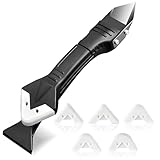 3-in-1 Silikon-Dichtungswerkzeug-Set, Entferner, Fugenschaber und Glättungswerkzeuge mit 4 austauschbaren Pads für Küche, Bad und Bodenversiegelung