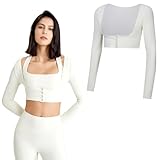 CIATBYYJ Damen Arm Former Oberarme, Schlanker Shaper, Haltungskorrektur Top BH Figurformende Shapewear, Yoga-Bildhauerei Shapewear Top (Weiß M)