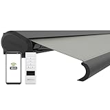 empasa elektrische Vollkassettenmarkise Profi Plus mit WiFi-Motor Smart Home kompatibel Terrassenüberdachung Markise Kassettenmarkise, hellgrau, Verschiedene Größen