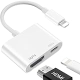 Lightning HDTV Adapter【Apple MFi Certified】, HDTV Adapter für iPhone iPad 1080P, Video Audio Sync Bildschirm Konverter, HDTV Kabel Verbinder Kompatibel mit TV/HDTV/Monitor/Projector