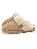 Rohn Lammfell Hausschuhe Talea, Pantoffel für Damen aus echtem Fell in Premiumqualität beige (39 EU, numeric_39)