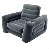Intex 66551NP Pull-Out Chair, Entspannen, Armlehne, Platzsparend, PVC, RAYON, Schwarz, 117x224x66 cm
