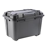 Kreher® Lagerbox Aufbewahrungsbox Bunker Tough mit Deckel und Silikondichtung (IP67/IPX7). Aus robustem Kunststoff in verschiedenen Größen. Ideal für feuchte Räume, Keller, Garage, Camping uvm. (55L)