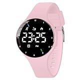 L LAVAREDO Herren Uhren, Digitale Sportuhr mit Timer, Dual Vibrationsalarm, Männer Frauen Armbanduhr mit LED-Display, Fitness Tracker Schrittzähler Uhr für Gehen Laufen, Geschenk Ideal, 04-pink,