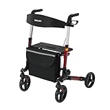 Sitwell Aluminium Rollator Rot Faltbar Gehhilfe inkl. Einkaufstasche zugelassen als Medizinprodukt