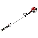 43CC 2-Takt Gas Powered Pole Saw 1250W Gas Powered Split Shaft Kettensäge Multifunktionale Kettensäge Powered Pruner Trimmer mit 1.5m langen Stangen, Kette, Heizöl Mischflasche und Handschuhe