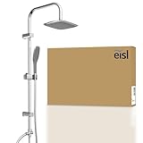 EISL Duschset EASY FRESH, Duschsystem ohne Armatur 2 in 1 mit großer Regendusche (250 x 200 mm) und Handbrause, Regendusche ohne Armatur ideal zum Nachrüsten, komplettes Montageset, Chrom DX12006