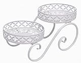 VIXPET Metall-Pflanzenständer, europäischer Stil, Schmiedeeisen, Regal für Innenbereich, Außenbereich, Balkon, Pflanzen, Blumentopf, Behälter, Halter, Rack - Weiß