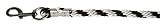 Kerbl Strick Führstrick Mustang Karabiner-Haken, Silber/Schwarz/Weiß, 321423, Karabinerhaken