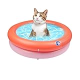 Zuasdvnk Hundepool, faltbarer Hundepool, faltbarer aufblasbarer Haustierbedarf für kleine und mittelgroße Katzen, drinnen und draußen, Hinterhof