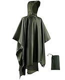 Opret Wasserdicht Regenponcho Damen Herren, Leicht Atmungsaktiv Regencape 3-in-1-Multifunktional Regenmantel Regenschutz Regen Poncho für Wandern und Camping