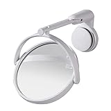 ERINGOGO Faltbarer Kosmetikspiegel mit Saugnapf Drehbarer Wandspiegel für Badezimmer Hochauflösender Ankleidespiegel für Make Up und Frisuren Installieren Bohren
