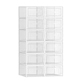 SONGMICS Schuhboxen, 12er Set, Schuh-Organizer aus...