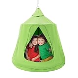 VEVOR Hängehöhle 150 kg Kapazität Hängezelt für drinnen und draußen Hängesack sensorischer Schaukelstuhl mit LED-Lichterkette 110 x 117cm Hängezelt Hängesessel für Kinder und Erwachsene Grün