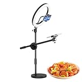 Telefon-Ringlicht zum Anklemmen, tragbar, mit Spiegel, wiederaufladbares Licht mit einstellbarer Helligkeit für Videokonferenzen, Vlogging, Fotografie und Erstellung von Konten