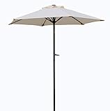 Pure Home & Garden Kurbelschirm Sunny 200 cm natur, mit UV-Schutz 50 Plus, Knickfunktion und abnehmbarem Bezug