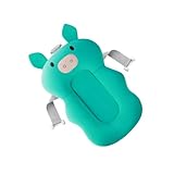 QUXVUIS Baby Badewanne Kissen Dusche Unterstützung Atmungsaktive Bade Stuhl Mesh Säuglings Badewanne Anti Rutsch Matte Kissen Sicherheit, Grünes Schwein