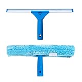 Duschabzieher für Glastüren, Mikrofaser-Schrubber und Reinigungsrakel – Fenster, Duschraum, Badezimmerspiegel, Fliesen, Windschutzscheibenschaber für einfache Reinigung