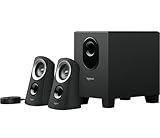 Logitech Z313 2.1 Lautsprecher-System mit Subwoofer, 50 Watt Spitzenleistung, 3.5 mm Eingang, Kopfhörerbuchse, Bedienelemente am Steuergerät, EU Stecker, PC/TV/Tablet/Handy - Schwarz