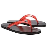 VorisVina Jelly Beach Flip-Flop für Damen, transparente Sandalen, Jelly Slides Schuhe, Rot/Ausflug, einfarbig (Getaway Solids), 38.5 EU