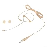 YUANGANG Ohrbügel-Mikrofon mit Schaumstoff-Windschutzscheibe, Ohrbügel, Headset-Mikrofon, Beige