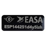 Roboterwerk - Drohnen Plakette e-ID Kennzeichen Schild Alu | Design C0-Klasse 20×8 e-ID / 20×11mm e-ID + Text | Lasergraviert feuerfest selbstklebend | für DJI Mini & alle Drohnen |