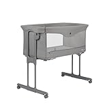 Bebeconfort Amara, Beistellbett Baby, 0– 6 Monate, 0–9 kg, Co-Sleeper, 2-in-1 Beistellbett & Stubenwagen, in 3 Sek kompakt zusammenklappbar, einfach zu bewegen, praktische Reisetasche, Tinted Grey