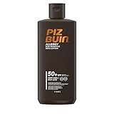 PIZ BUIN Allergy Sun Sensitive Skin Lotion FPS 50 (200 ml), protector solar corporal con FP50, protección solar muy alta para pieles sensibles, loción corporal con filtros UVA/UVB