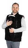 Viva la Mama - 2in1 Trageweste für Männer, Papa Trageweste aus Fleece, warm - FJONN - schwarz - XL