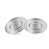 2 Stück Küche Badezimmer Waschbecken Sieb, Edelstahl Abflussfilter, Badewanne Abflussschutz, Dusche Abflussdeckel Haarfall Vanger Stopper Plug, 7,5 cm Außendurchmesser