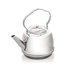 Petromax Teekessel - Teekanne für verschiedene Herdarten und offenes Feuer - mehrschichtiger Boden für schnell kochendes Wasser - Edelstahl - 5 Liter