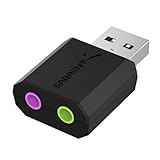 SABRENT USB Externe Soundkarte, USB auf Klinke 3,5mm, Kopfhörer auf Klinke, Audio zu USB Adapter (AU-MMSA)