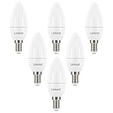 Linkind E14 Kerzenlampen 7W, 60 Watt ersetzt, 806lm 2700K Warmweißes Licht E14 LED Lampe, nicht Dimmbar B35/C35 Kerze Birne, 220-240V, 6 Stück