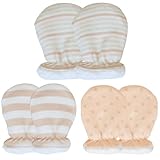 3 Paar Baby Fäustling Handschuhe, Weich Baumwoll Baby Fäustlinge Neugeborenes Warme Fäustlinge Handwärmer, Säugling Anti Scratch Winter Warm Gloves Gefüttert Handschuhe für 0-12 Monate
