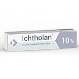 Ichtholan 10% - entzündungshemmende, antibakterielle Zugsalbe bei eitrigen Hautentzündungen, wie z.B. (Rasier-) Pickeln im Intimbereich und Gesicht, 15 g