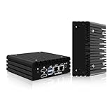 CWWK X86-P5 N200 Mini PC Lüfterlos, Firewall Appliance Mini-Computer mit 2 x i226-V 2.5GbE LAN, OPNsense Micro-PC 16GB DDR5 RAM 256GB NVMe SSD, Dual 4K Display, USB3.2, AES-NI