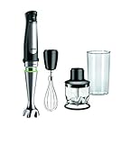 Braun MultiQuick 7 MQ7025X, Stabmixer mit ACTIVEBlade Technologie & POWERBell Plus, EasyClick system Plus, 1000W, Schwarz inkl Schneebesen, Zerkleinerer (350 ml), Mix- und Messbecher (600 ml)