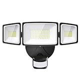 Onforu LED Strahler mit Bewegungsmelder Außen 55W, 5000 LM LED Fluter, Außenstrahler mit verstellbaren 3 Köpfe, 6500 K Kaltweiß LED Scheinwerfer, IP65 Wasserdicht Flutlicht für Garage, Garten, Hof