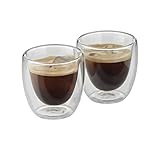 WMF Kult doppelwandige Espressotassen Glas Set 2-teilig, doppelwandige Gläser 80ml, Schwebeeffekt, Thermogläser, hitzebeständiges Espresso Glas