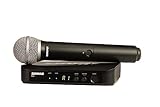 Shure BLX24/PG58 UHF Wireless Mikrofonsystem - Perfekt für Kirche, Karaoke - 14-Stunden Akkulaufzeit, 100m Reichweite | Beinhaltet PG58 Handheld Vocal Mikrofon, Single Channel Empfänger | M17 Band