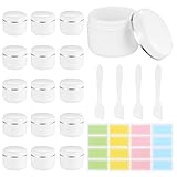 15 Cremedosen zum Befüllen, Salbentiegel 50ml, Salbendosen, Cremetiegel für Creme Dosen zum Befüllen, Kosmetikdosen, Salbendöschen für Creme Tiegel Lotionen Creme Behälter, mit 4 Spateln 1 Etiketten