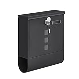 SONGMICS Briefkasten, Postkasten, Schloss mit...