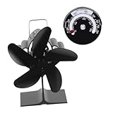 KICHOUSE Wärmepowered Kaminventilator mit Blättern Silent Heat Fan für Holzofen Effiziente Wärmeverteilung bei Automatischer Betrieb Ab Langlebiges Design