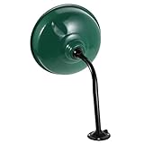 FUTUREORYY Industrieller Regensicherer Hängelampenschirm aus Schwarzer Emaille 35cm mit Gebogener Stange Wetterfeste Außenlampenabdeckung für Garten Terrasse und Lagerhallen