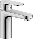 hansgrohe Vernis Blend - Waschtischarmatur ohne Ablauf, Wasserhahn Bad mit Auslauf Höhe 110 mm, Mischbatterie Waschbecken wassersparend (EcoSmart), Chrom