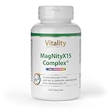 Magnesium Komplex MagNityX15 15 Magnesiumverbindungen inkl. Magnesium Bisglycinat Citrat & Malat 400 mg pro Tagesdosis 120 Kapseln Muskeln Knochen Nerven Vitality Nutritionals by Vitamin Express