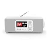 Hama Digitalradio mit Wecker (DAB Radio mit großem Display, Küchenradio, DAB+, Seniorenradio mit einfacher Bedienung, Bluetooth, FM, Radiowecker, Stereo-Radio, kleines Radio mit gutem Empfang) weiß